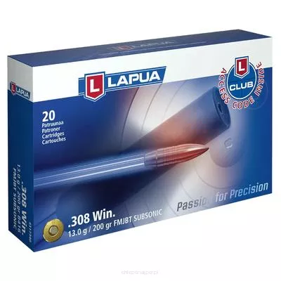 Am. Kul. Lapua FMJBT Subsonic - .308 Win 13,0g FMJBT - Opk. 20 Szt.