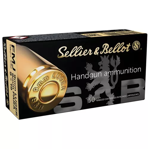 Am. Kul. Sellier&Bellot FMJ - 9x19 7,5g / 115 gr FMJ - Opk. 50 Szt.