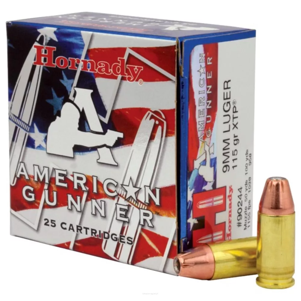 Am. Kul. Hornady American Gunner - 9x19 7,5 g / 115 gr XTP - Opk. 25 szt.