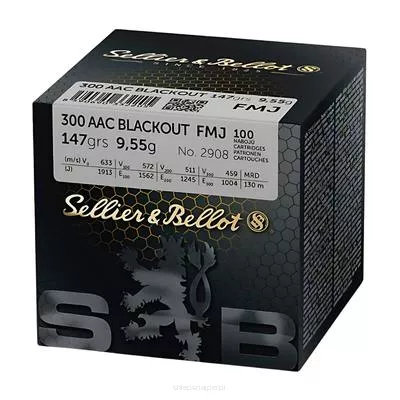 Am. Kul. Sellier&Bellot FMJ - .300 AAC Blackout FMJ - Opk. 100 szt.