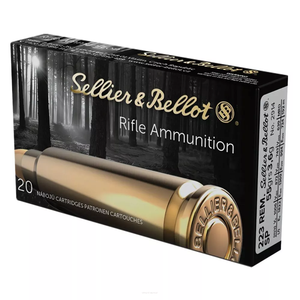 Am. Kul. Sellier&Bellot - .223 Rem 55gr SP - Opk. 20 szt.