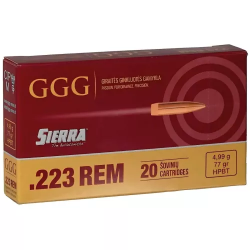 Am. Kul. GGG Sierra - .223 Rem 77gr HPBT Sierra - Opk. 20 szt.
