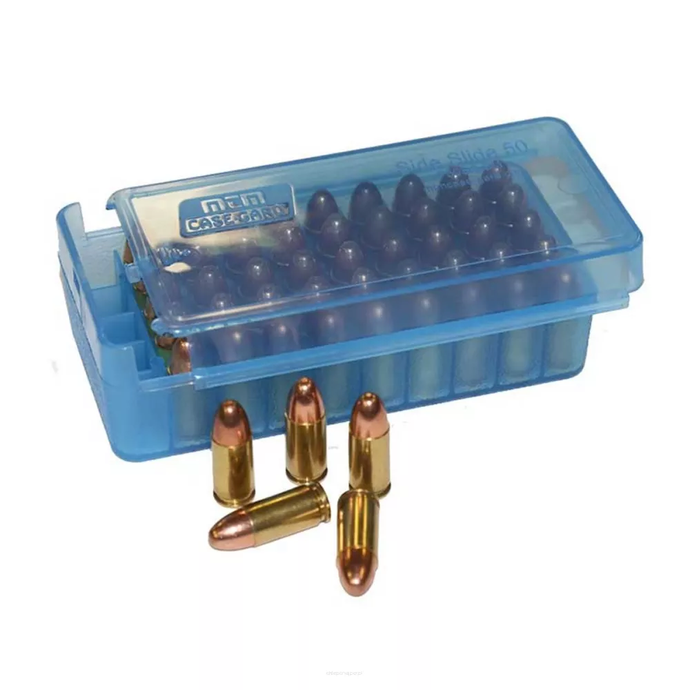 MTM - Pudełko rozsuwane na 50 szt. amunicji - Kal. 9x19 / .38 / 9x18 itd. - P50SS-9M-24