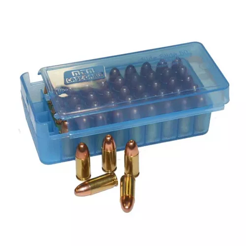 MTM - Pudełko rozsuwane na 50 szt. amunicji - Kal. 9x19 / .38 / 9x18 itd. - P50SS-9M-24