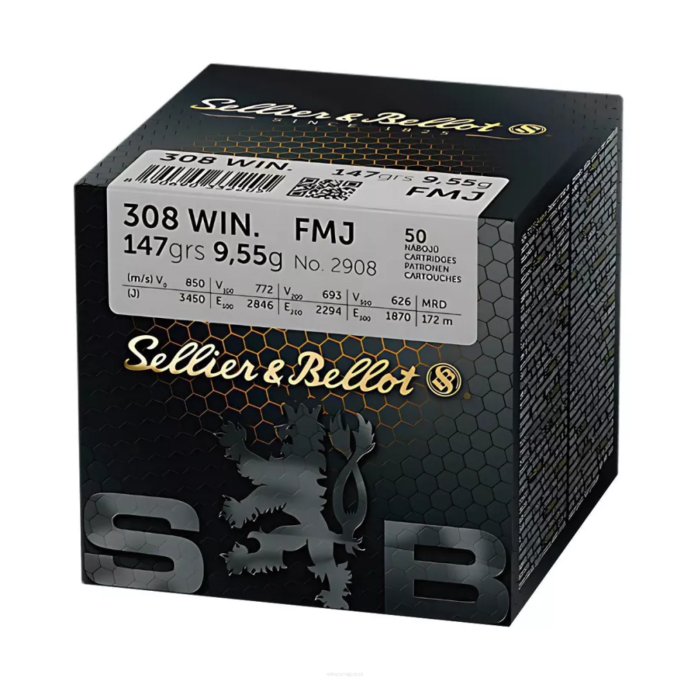 Am. Kul. Sellier&Bellot FMJ - .308 Win 9,55g FMJ - Opk. 50 szt.