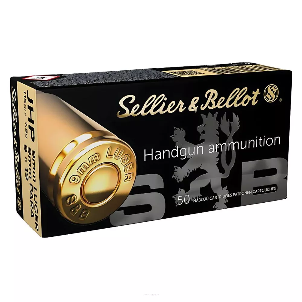 Am. Kul. Sellier&Bellot - 9x19 7,5 g / 115 gr JHP - Opk. 50 szt.